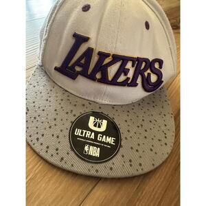Los Angeles Lakers NBA Hat ULTRA GAME Snapback White/Purp adjustable Unisex NW